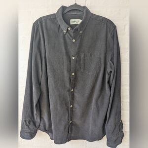 Men's Huckberry/Wellen Corduroy Charcoal Button-Up Shirt
